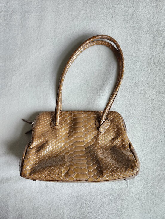 Danier Handbags - Danier Genuine Leather Shoulder Bag - Caramel Brown - UPDATED